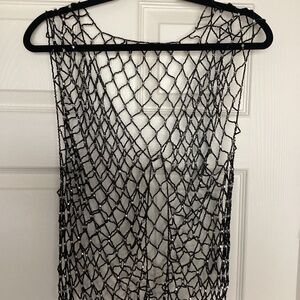Sharmark black & silver beaded vest